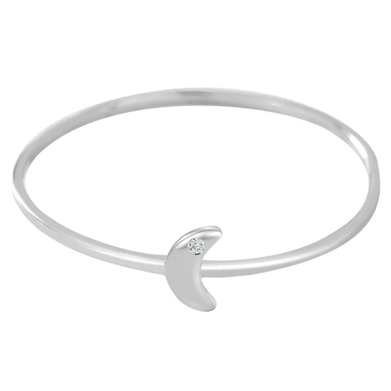 Crescent Moon Ring Silver