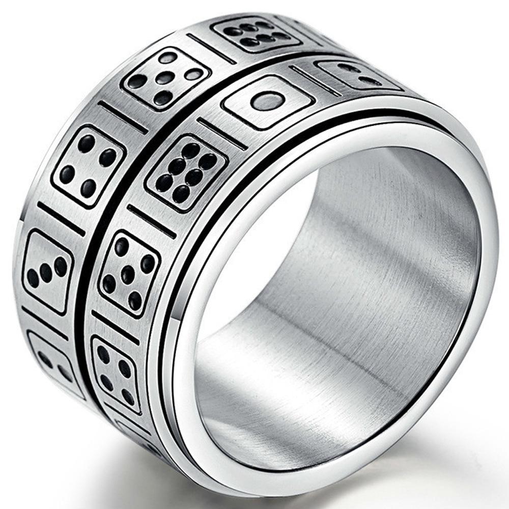 Ziamond Men's Rolling Spinning Dice Ring