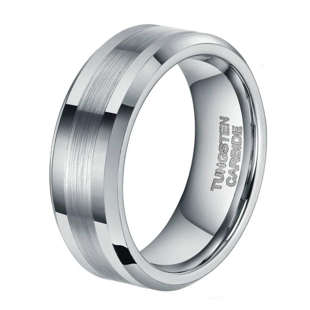 Men’s Brushed Silver Dome Titanium Ring 7.5 (P) / 6mm