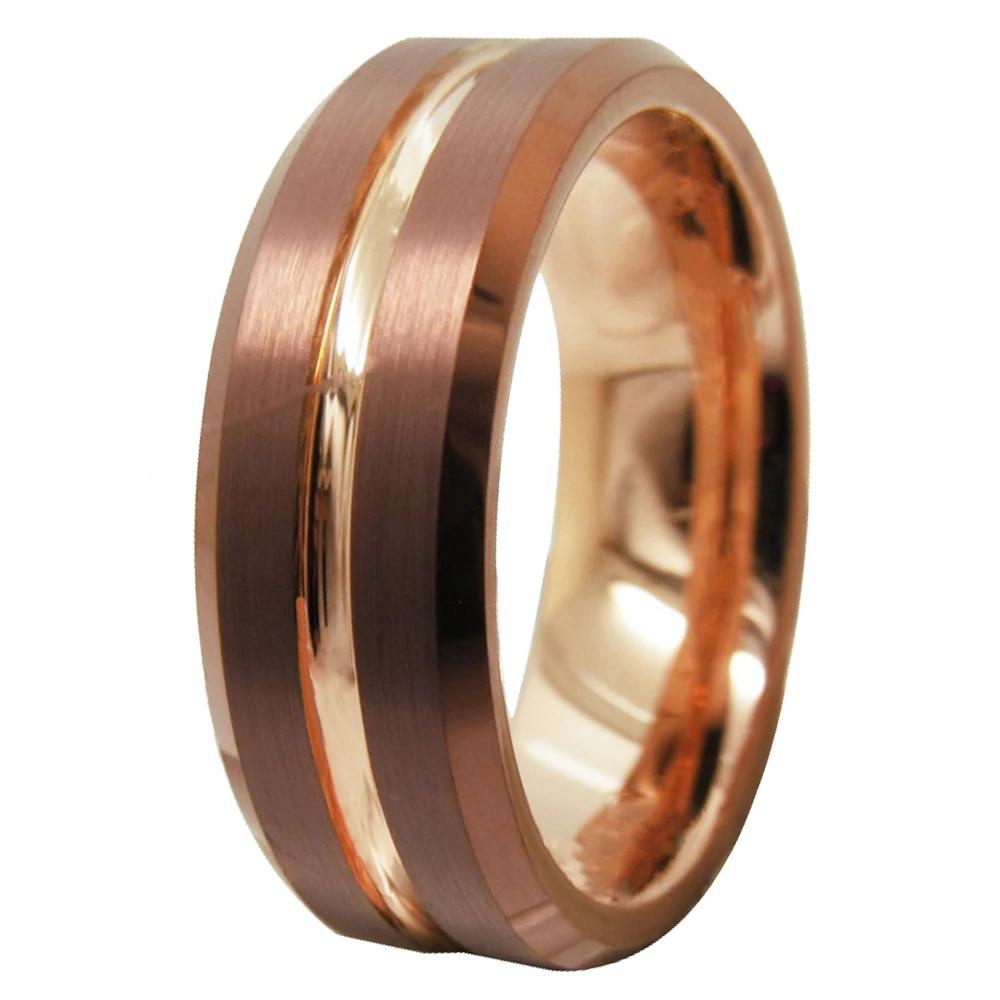 Men's Tungsten Promise Ring - Copper Bronze Brown Promise buy Ring For Guys Size 10