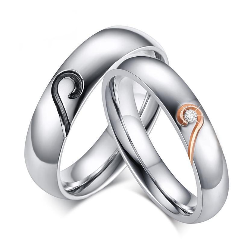 The Romeo & Juliet- Couples Meteorite Rose Gold His & Hers Wedding Rings