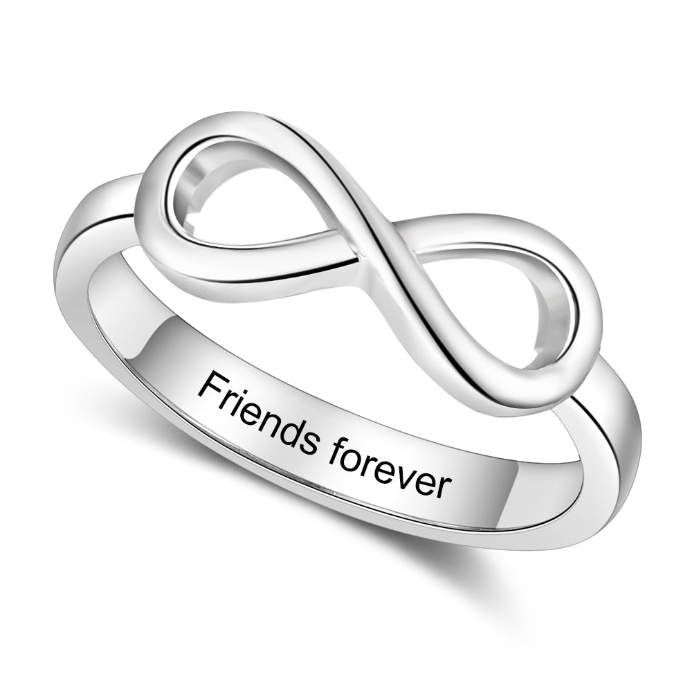 JewelersClub 0.925 Sterling Silver Infinity Friendship Ring for Women |  Personalized Best Sister Eternity Knot Symbol Band - Walmart.com