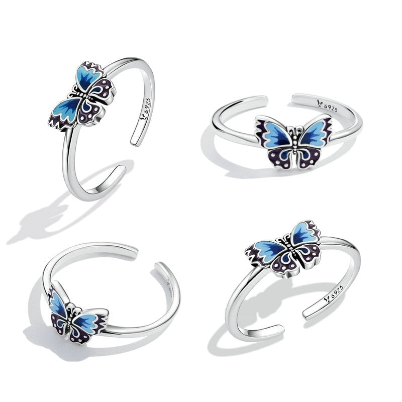 Purchases Ladies Butterfly Vintage 925 Silver Ring