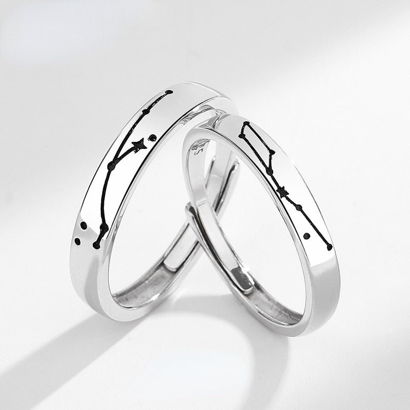 Sterling Silver CZ Couple Band Rings – VOYLLA