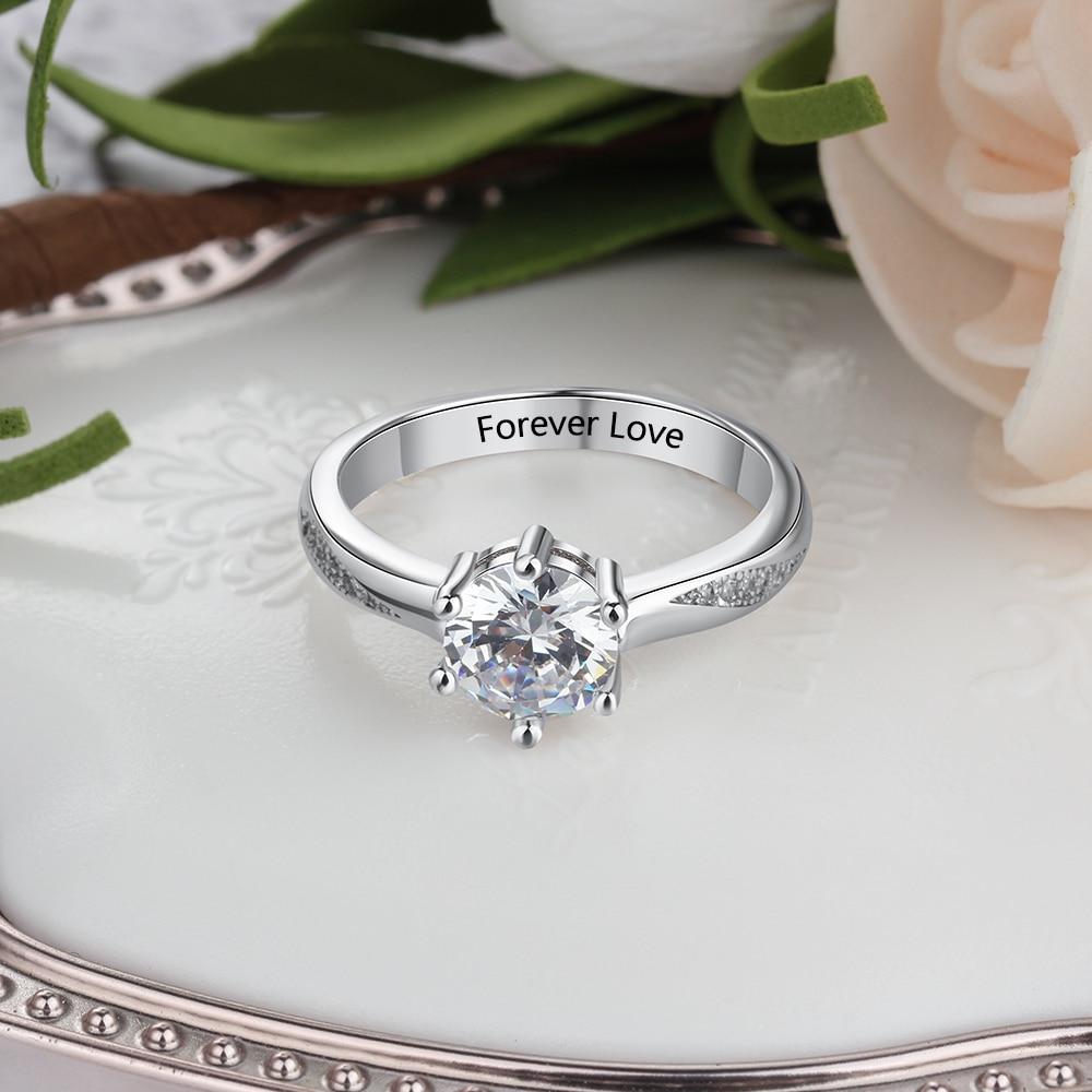 925 Sterling Silver Jewelry Engraved I Love You Always & Forever Love Heart  CZ P