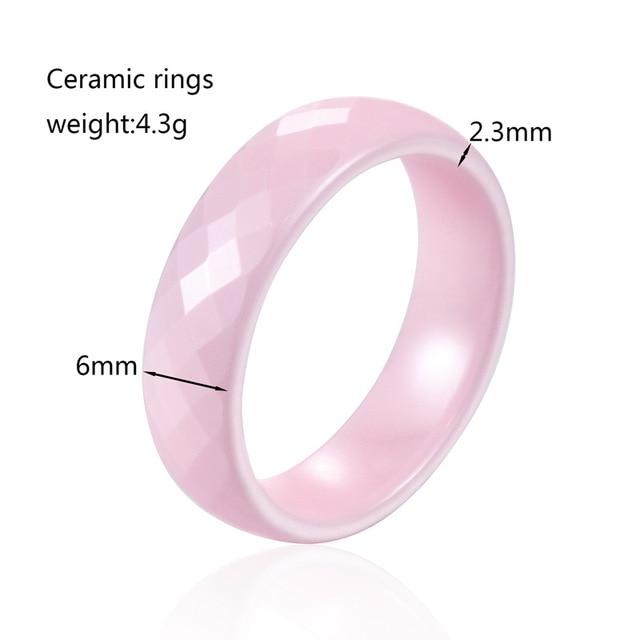 Super Cool! Stainless store Steel Polished Pink Ceramic CZ Ring NICE!