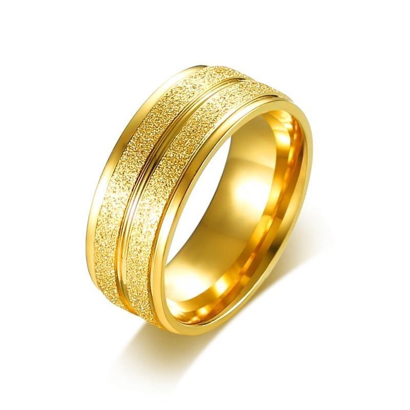 8mm Golden Sand Surfaces Tungsten Unisex Ring