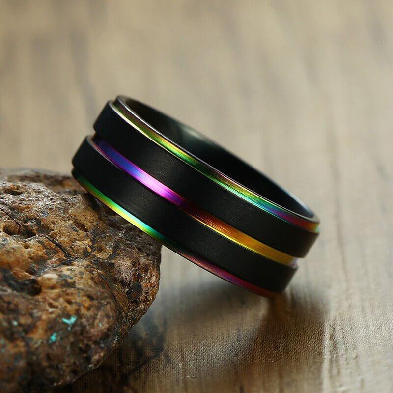 Black deals rainbow ring