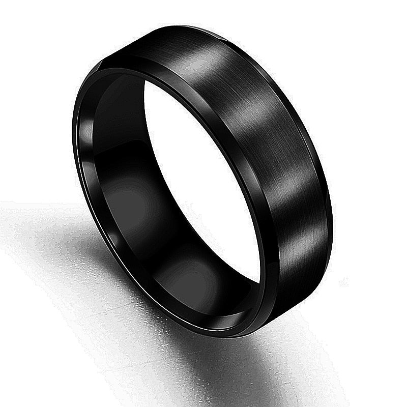 8mm Titanium Ring, Personalized Engrave Two Tone Plated Titanium Ring Black Wedding Band Titanium Ring high quality Titanium Wedding Ring