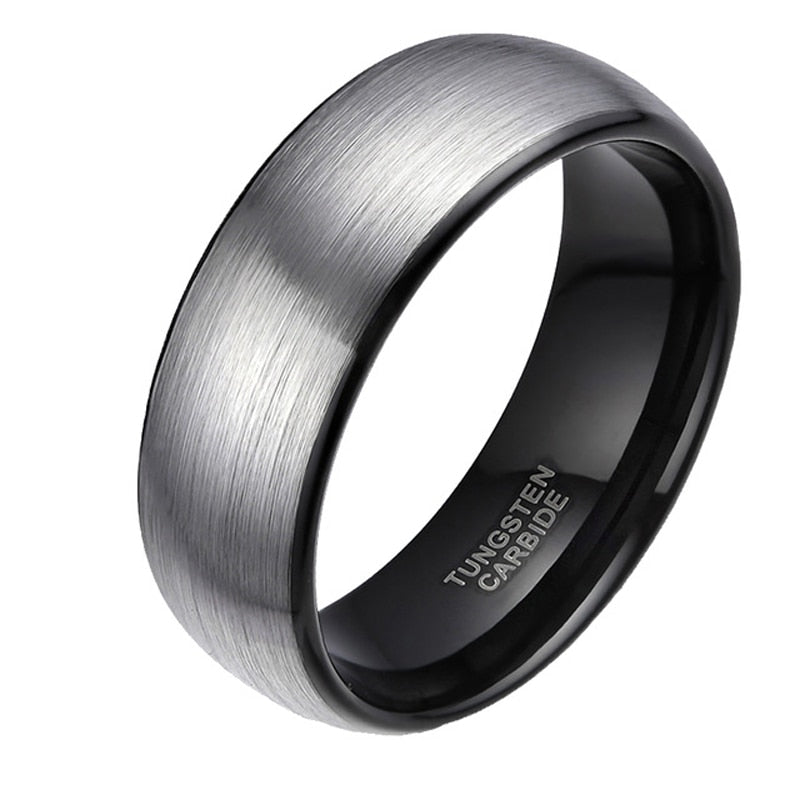 His And Hers Tungsten Wedding Band Set, Men & Women, 8mm, 6mm, Matte Domed, Black Tungsten Carbide Ring, store Promise Ring For Couple