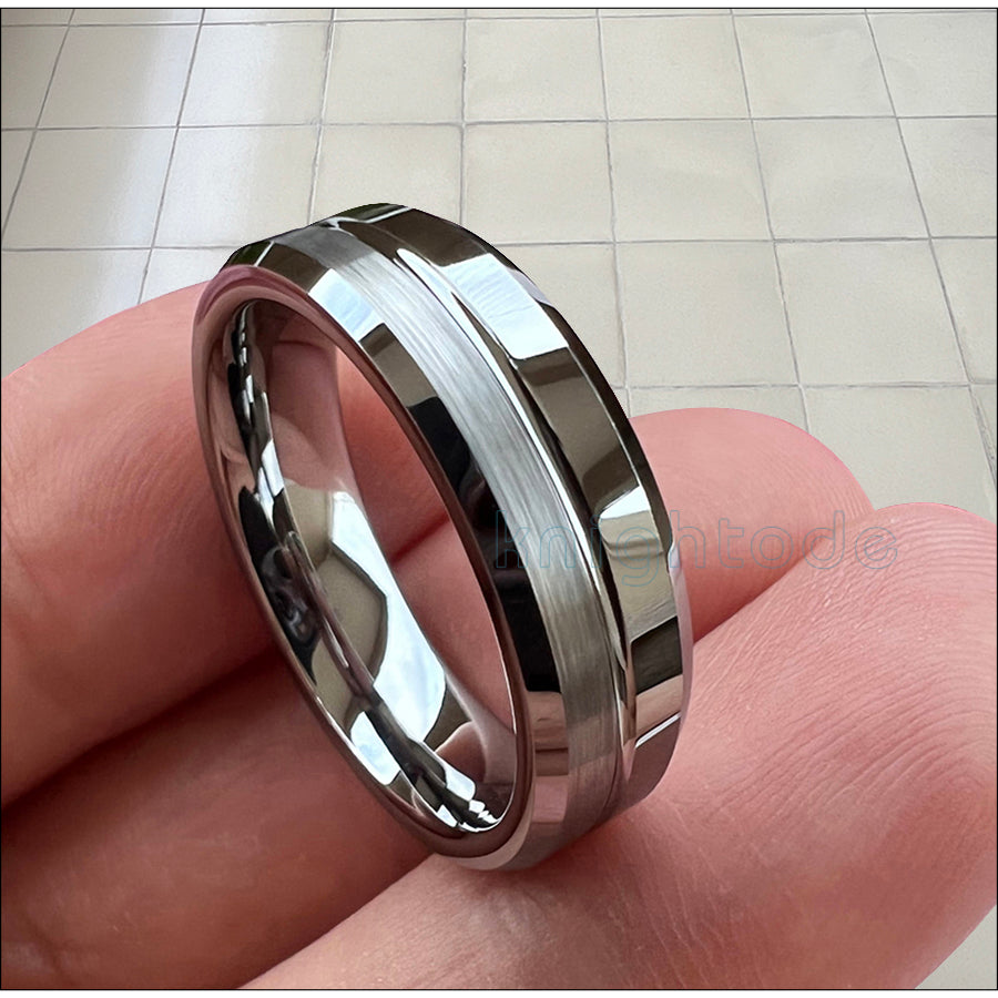 His And Hers Tungsten Wedding Band Set, Men & Women, 8mm, 6mm, Matte Domed Ring, Tungsten Carbide Ring, cheapest Promise Ring For Couple