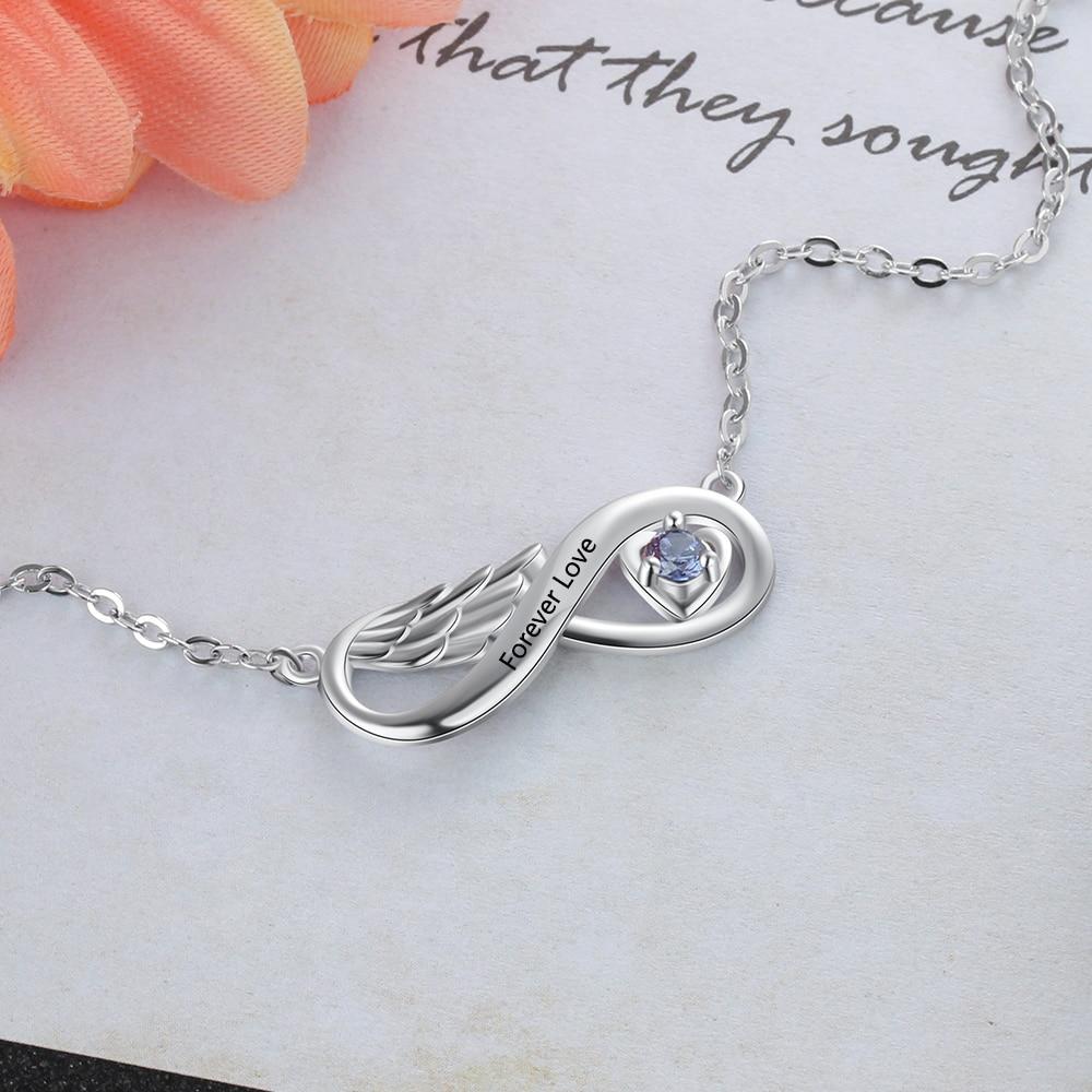 Personalized Dog Angel Wing Necklace - Sympathy Pet Loss Charm - Sterl