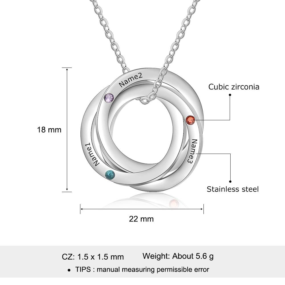 Three Circle necklace,Gift, Dainty and Interlocking circle necklace , Open  circle charm Pendant 3 Colour Gold 3 Circles - AliExpress