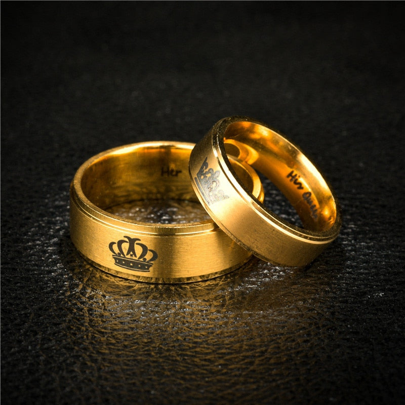 King Queen Platinum Couple Rings |
