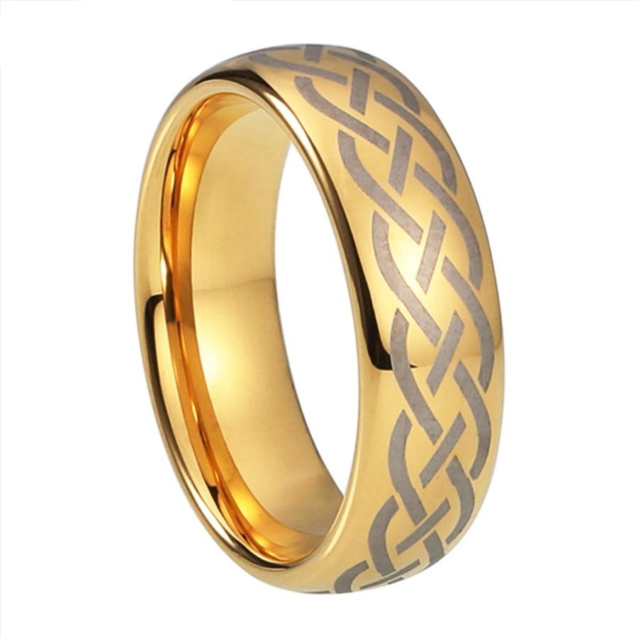 8mm Traditional Celtic Gold Color Unisex Ring