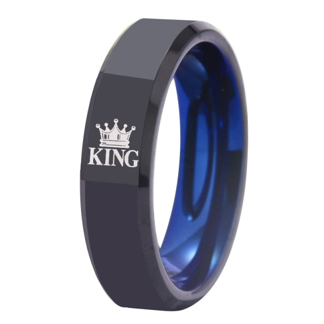 Amazon.com: Her King Ring Silver Stainless Steel Wedding Bands Engagement  Promise Rings Anniversary Present (stainless-steel (her king), 5) :  Clothing, Shoes & Jewelry