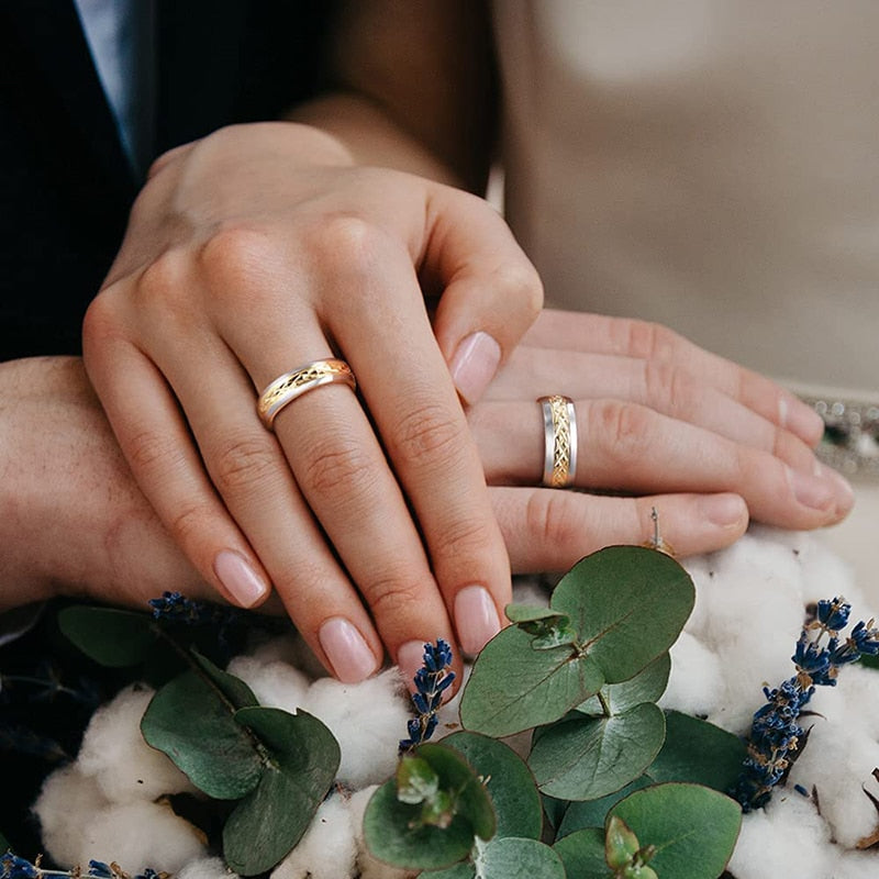 His And Hers Tungsten Wedding Band Set,Men & Women Set,7mm,5mm,Rose Gold Domed Ring,Tungsten Carbide Ring, Promise Ring authentic For Couple