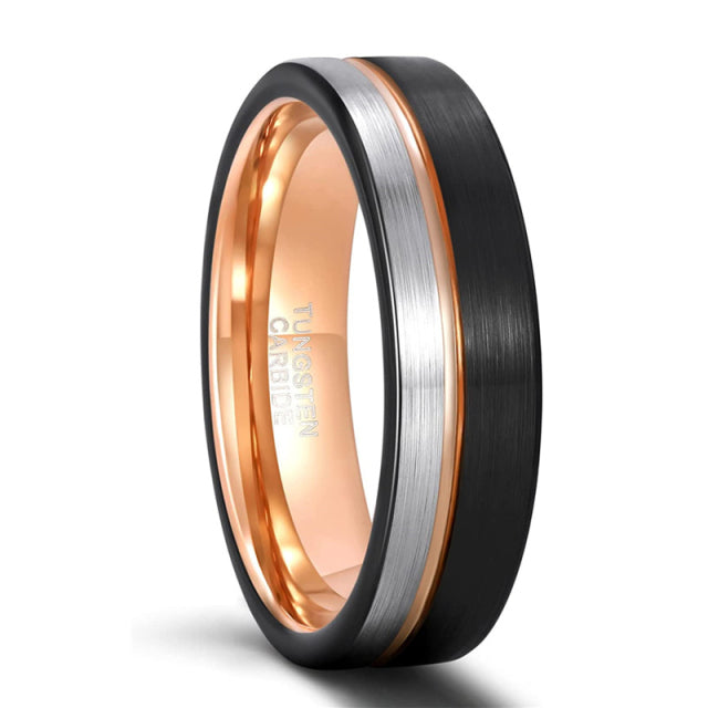 Newest 8mm Tungsten Wedding Band, Two Tone Rose Gold Tungsten Ring Personalized Tungsten Ring Comfort Fit Ring