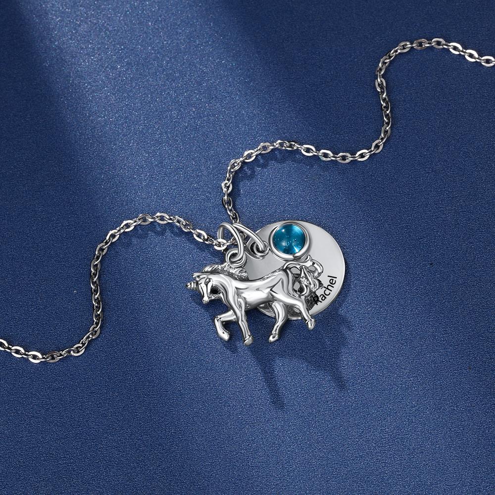 Horse necklace deals with birthstone